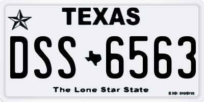 TX license plate DSS6563