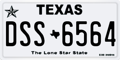 TX license plate DSS6564