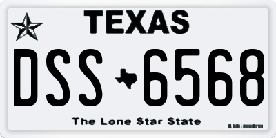 TX license plate DSS6568
