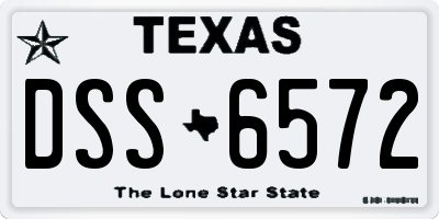 TX license plate DSS6572