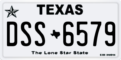 TX license plate DSS6579
