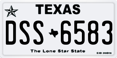 TX license plate DSS6583