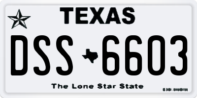 TX license plate DSS6603