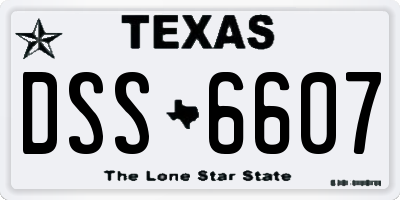 TX license plate DSS6607