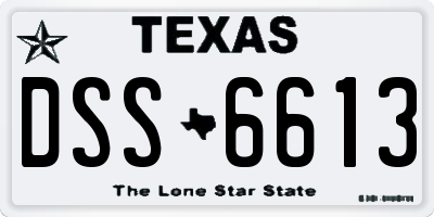 TX license plate DSS6613