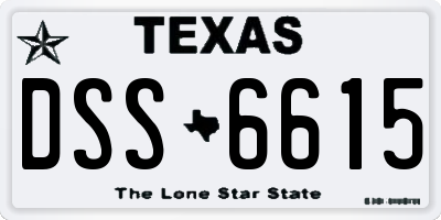 TX license plate DSS6615