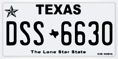 TX license plate DSS6630