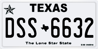 TX license plate DSS6632