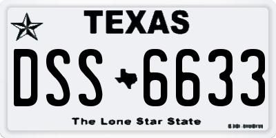 TX license plate DSS6633