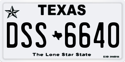 TX license plate DSS6640