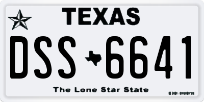 TX license plate DSS6641