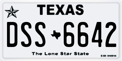 TX license plate DSS6642