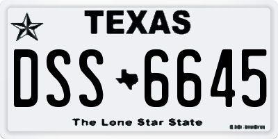TX license plate DSS6645