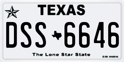 TX license plate DSS6646