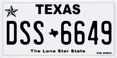 TX license plate DSS6649