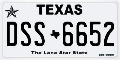 TX license plate DSS6652