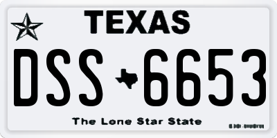 TX license plate DSS6653