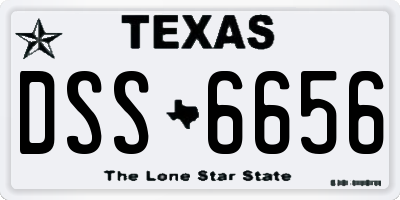 TX license plate DSS6656