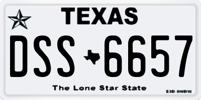 TX license plate DSS6657