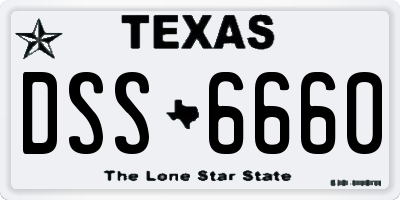 TX license plate DSS6660
