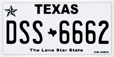 TX license plate DSS6662