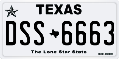TX license plate DSS6663