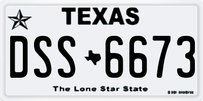 TX license plate DSS6673