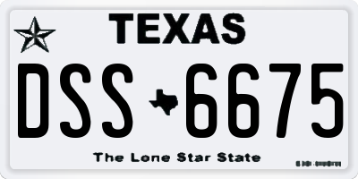 TX license plate DSS6675