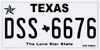 TX license plate DSS6676