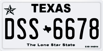 TX license plate DSS6678