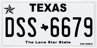 TX license plate DSS6679