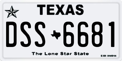 TX license plate DSS6681