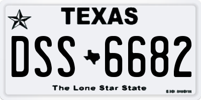 TX license plate DSS6682