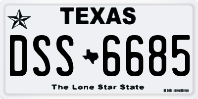 TX license plate DSS6685