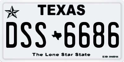 TX license plate DSS6686