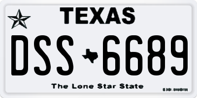 TX license plate DSS6689