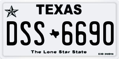 TX license plate DSS6690
