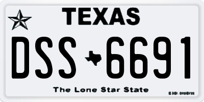 TX license plate DSS6691