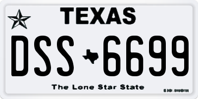 TX license plate DSS6699