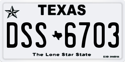 TX license plate DSS6703