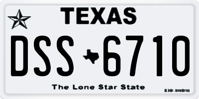 TX license plate DSS6710