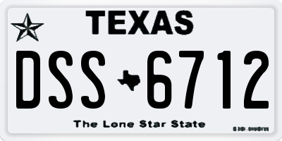 TX license plate DSS6712