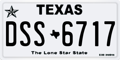 TX license plate DSS6717