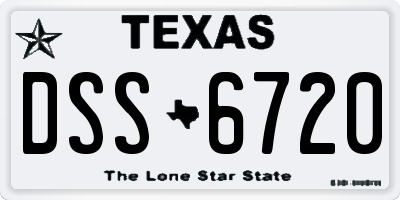 TX license plate DSS6720