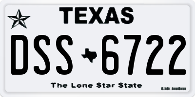 TX license plate DSS6722
