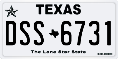 TX license plate DSS6731