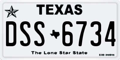 TX license plate DSS6734