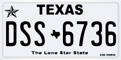 TX license plate DSS6736