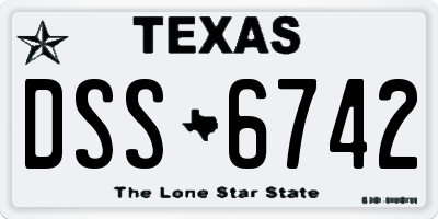 TX license plate DSS6742