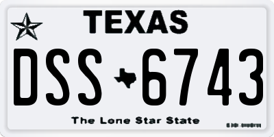 TX license plate DSS6743